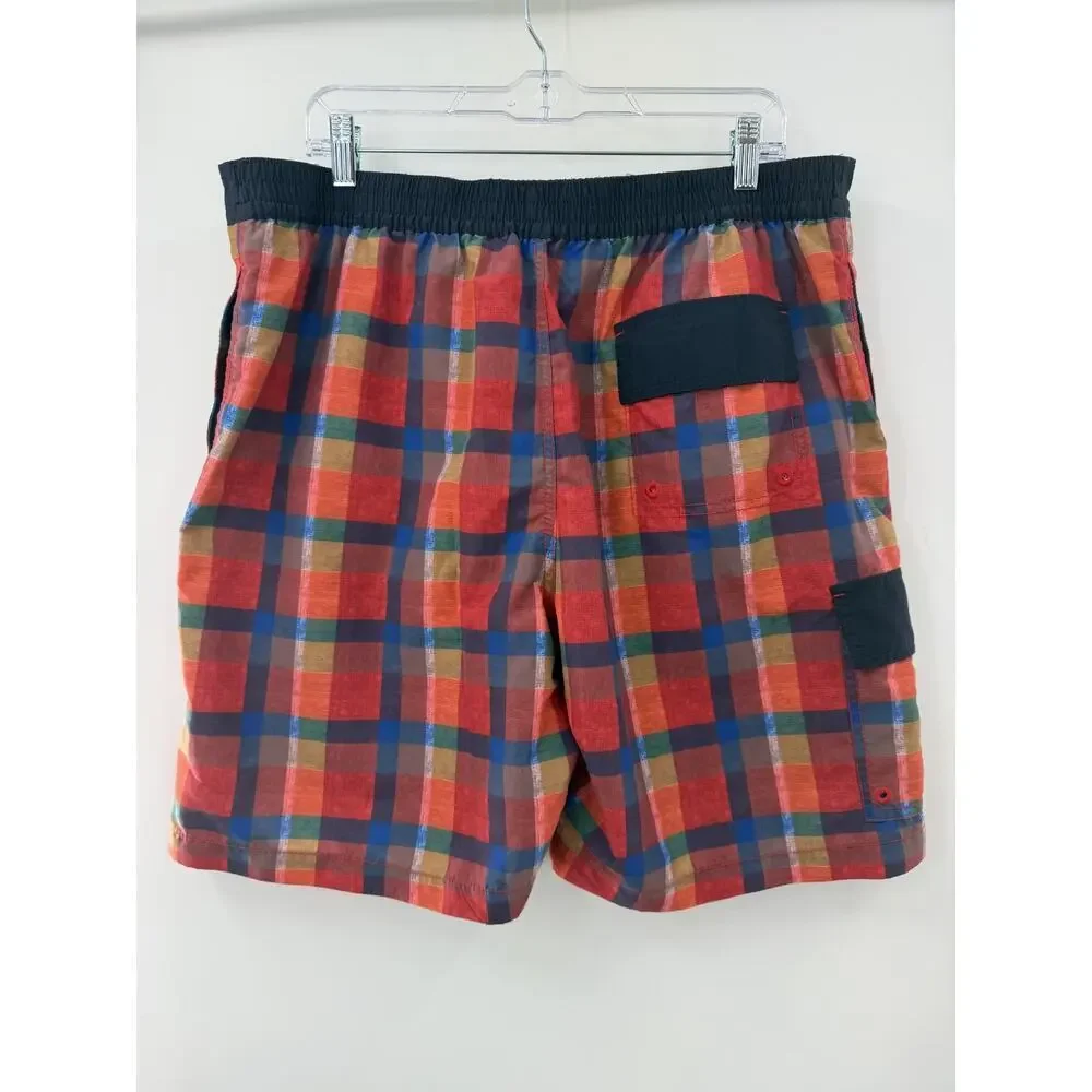 Tommy Bahama Men's Checked Drawstring Lined Swim Trunks Vacation Travel Size XL